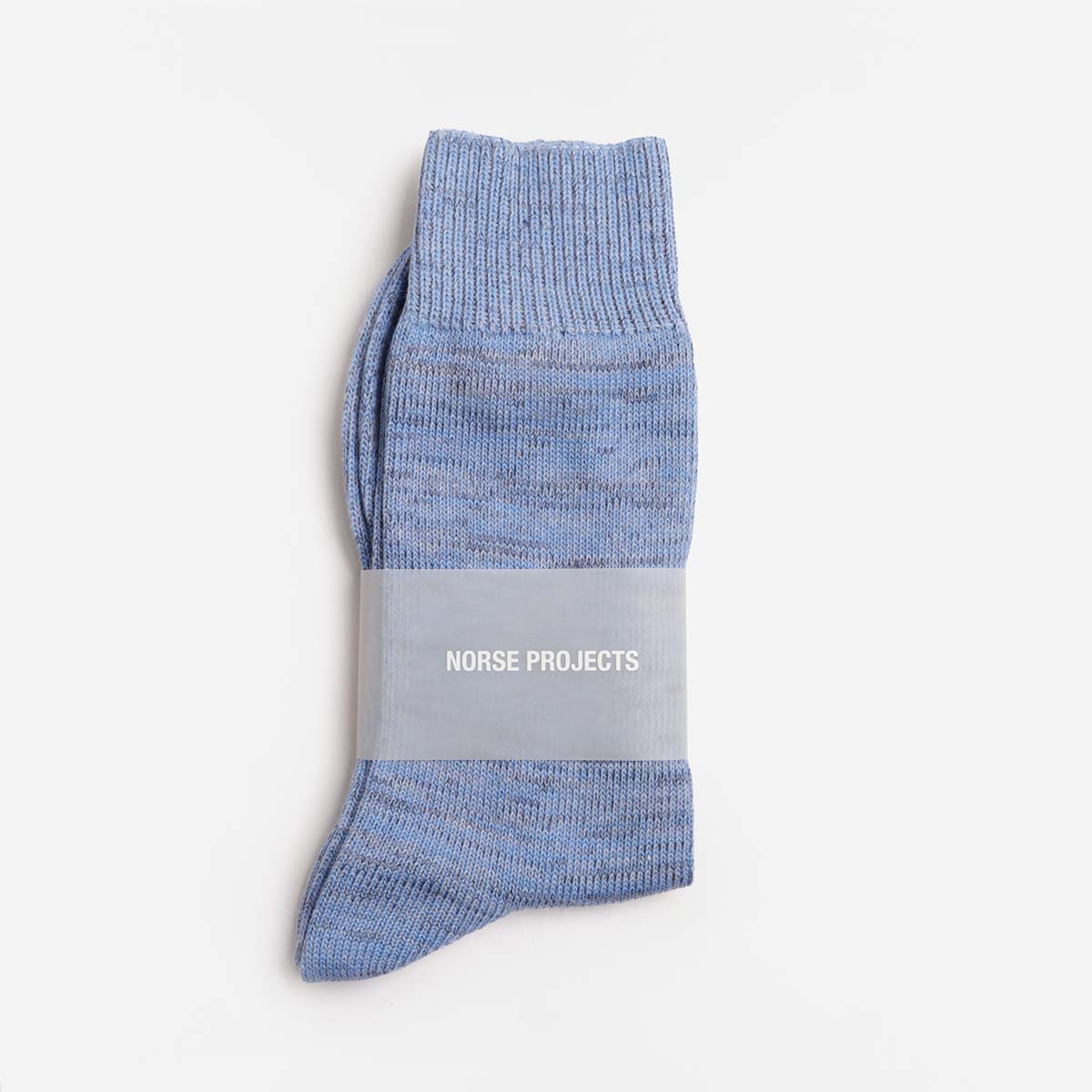 Norse Project Bykle Heavy Cotton Twist Socks, Bel Air Blue, Detail Shot 1