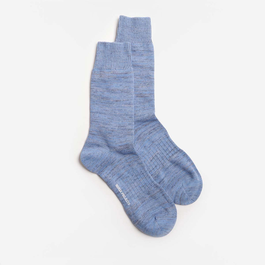 Norse Project Bykle Heavy Cotton Twist Socks, Bel Air Blue, Detail Shot 2
