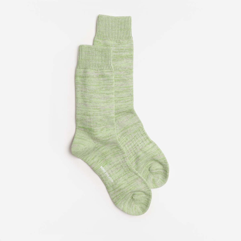 Norse Project Bykle Heavy Cotton Twist Socks, Basil, Detail Shot 2