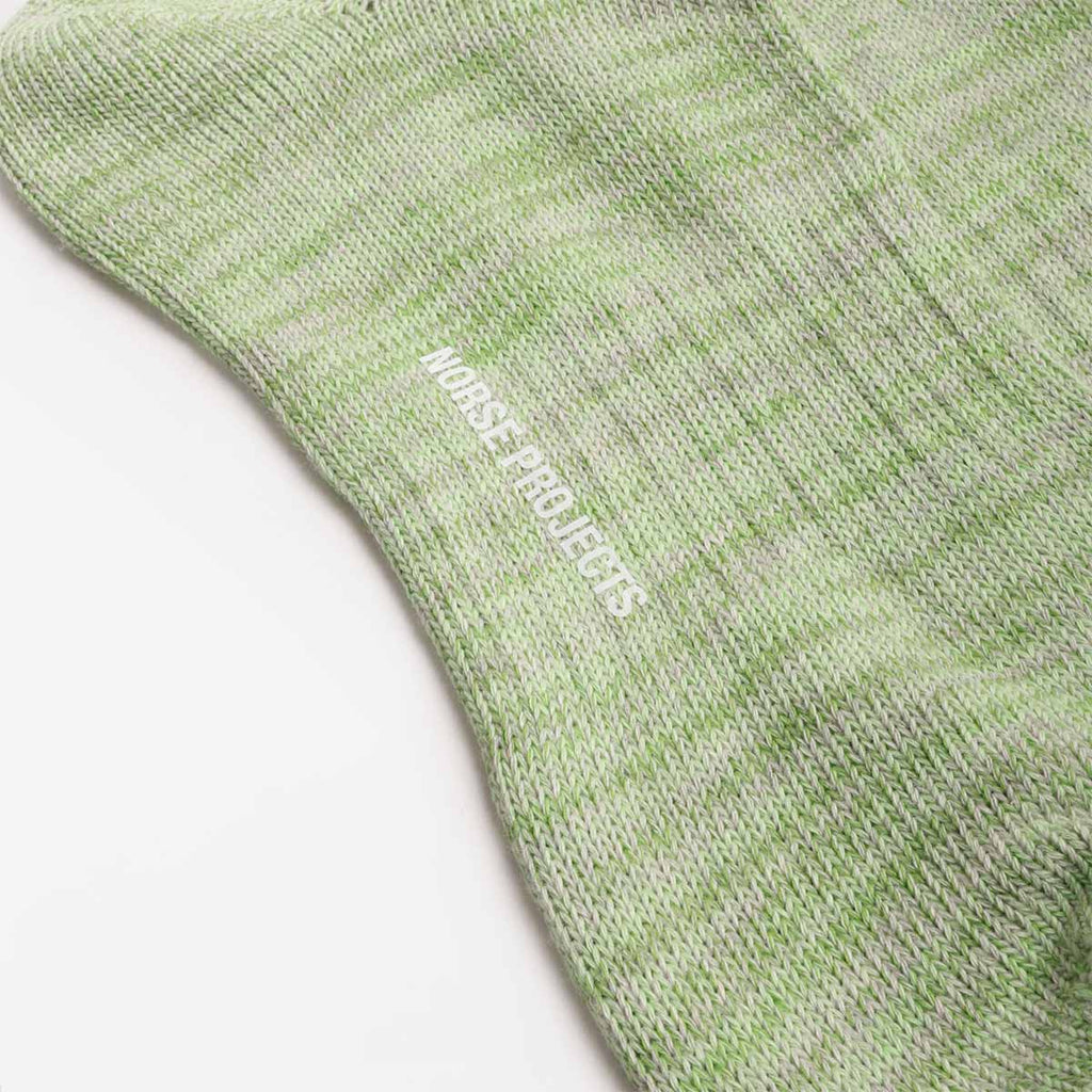 Norse Project Bykle Heavy Cotton Twist Socks, Basil, Detail Shot 3
