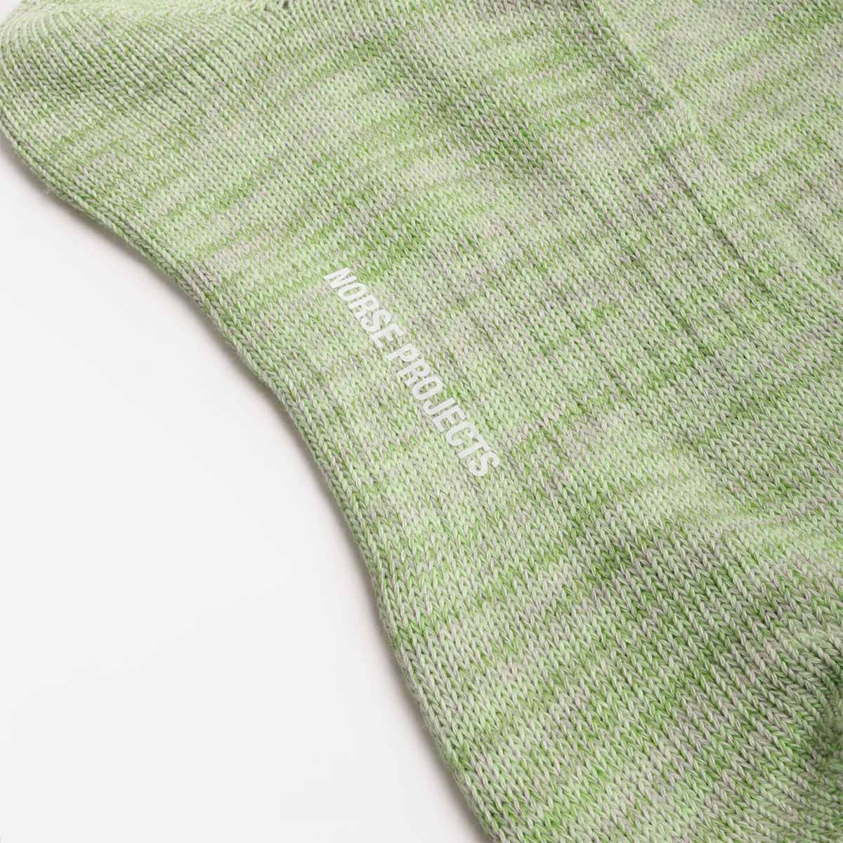 main Norse Project Bykle Heavy Cotton Twist Socks, Basil, Detail Shot 3