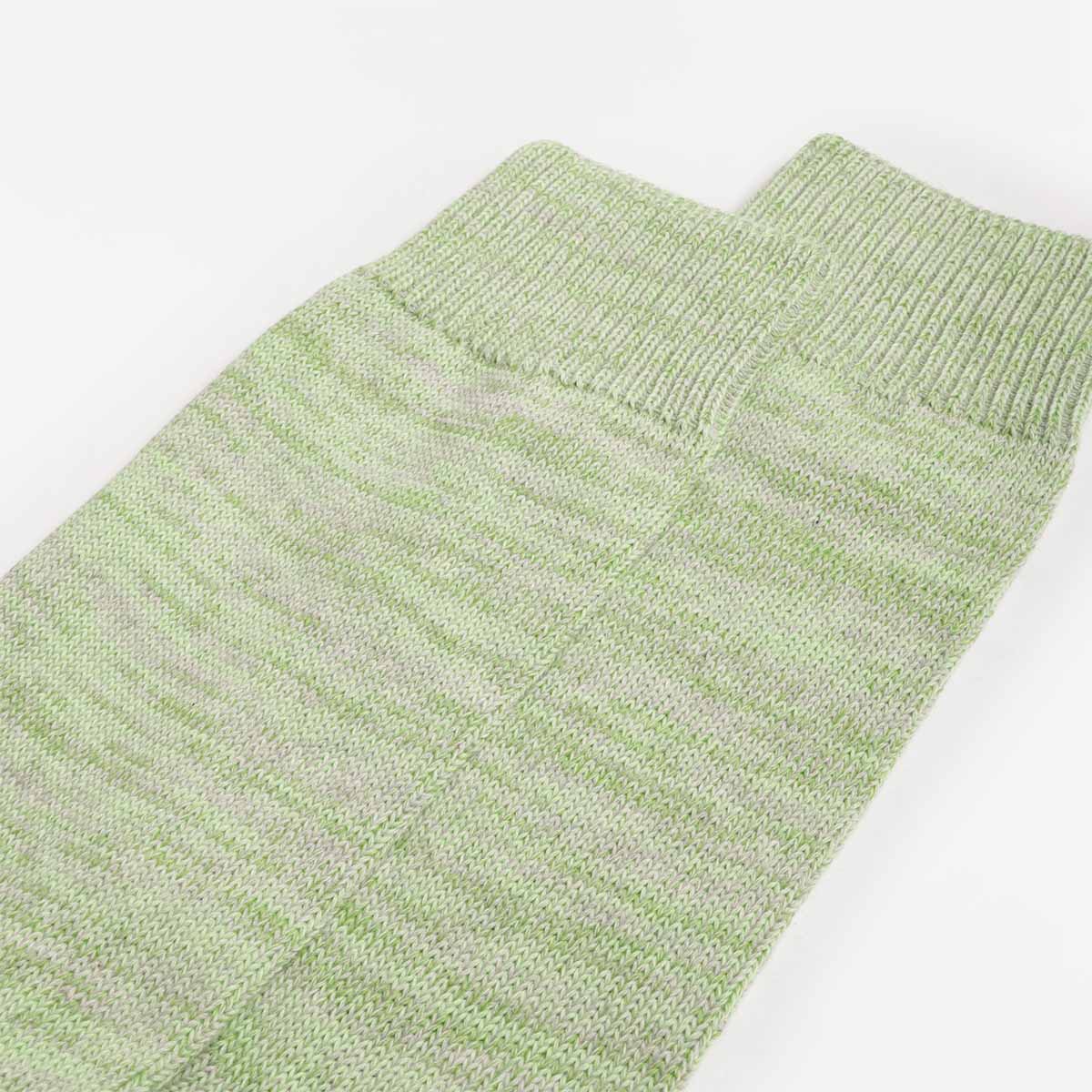 main Norse Project Bykle Heavy Cotton Twist Socks, Basil, Detail Shot 4