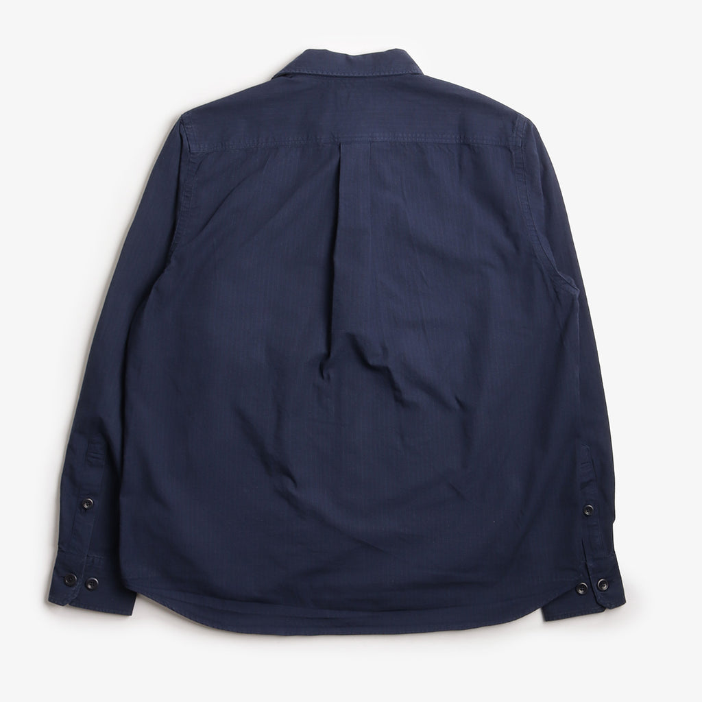 Norse Projects Algot Cotton Ripstop Relaxed Shirt, Workwear Blue, Detail Shot 2