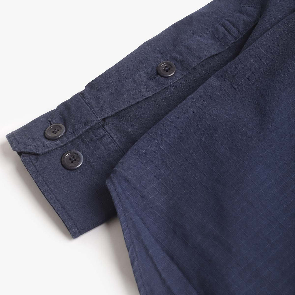 Norse Projects Algot Cotton Ripstop Relaxed Shirt, Workwear Blue, Detail Shot 6