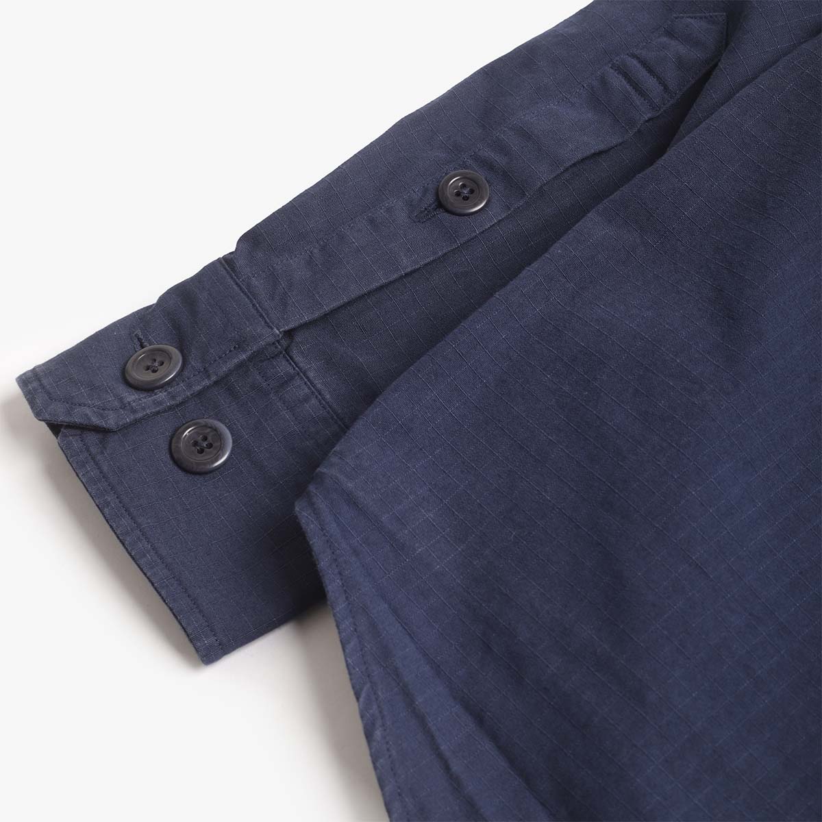 main Norse Projects Algot Cotton Ripstop Relaxed Shirt, Workwear Blue, Detail Shot 6