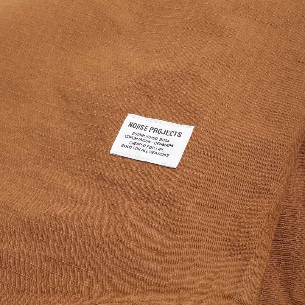 Norse Projects Algot Cotton Ripstop Relaxed Shirt, Duck, Detail Shot 3