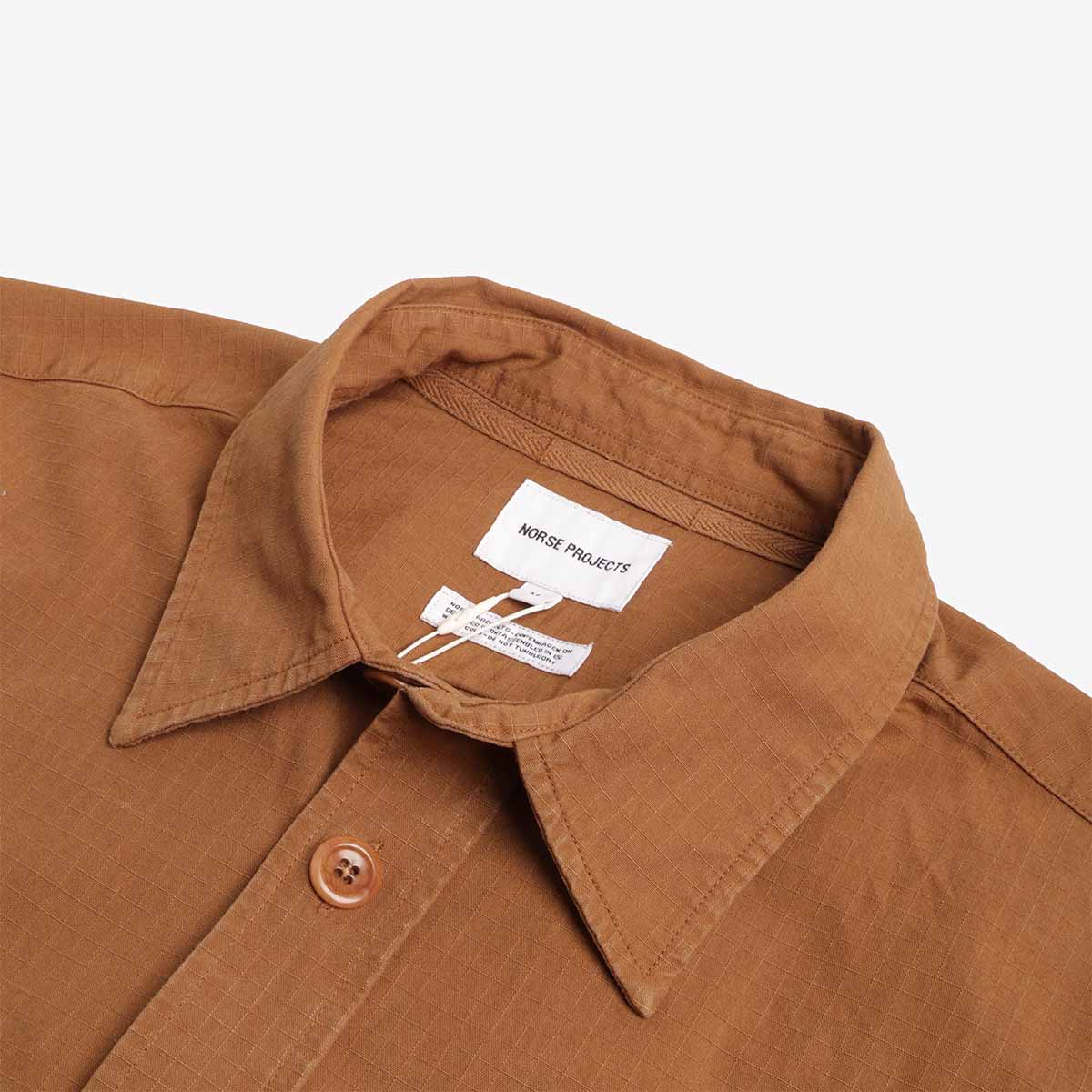 Norse Projects Algot Cotton Ripstop Relaxed Shirt, Duck, Detail Shot 2