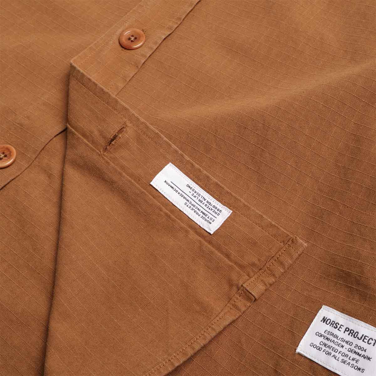 Norse Projects Algot Cotton Ripstop Relaxed Shirt, Duck, Detail Shot 4