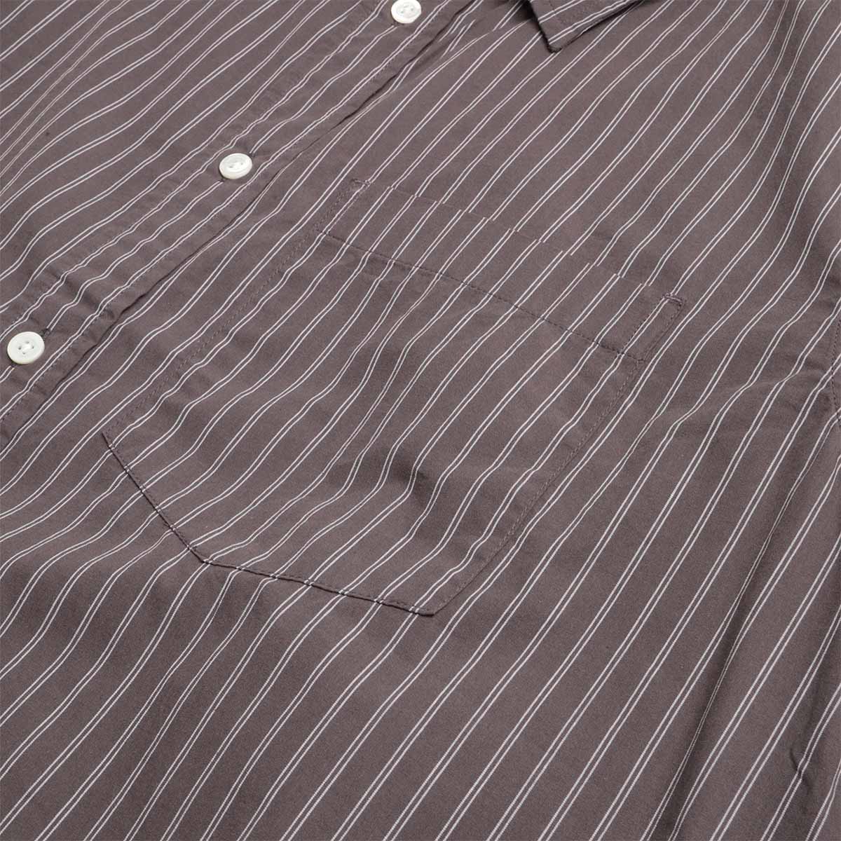 Norse Projects Algot Poplin Stripe Shirt, Graphite, Detail Shot 3