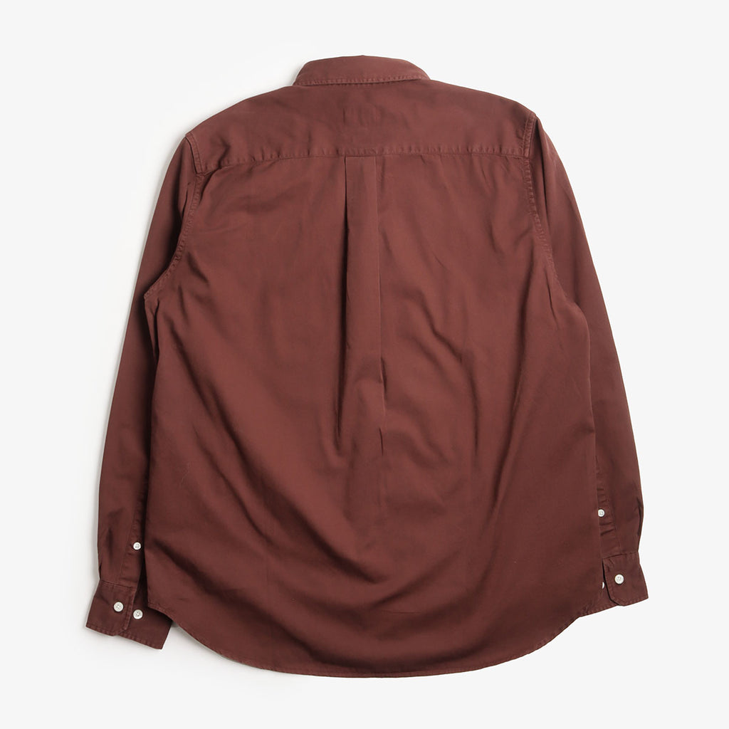 Norse Projects Algot Twill Shirt, Mahogany, Detail Shot 5