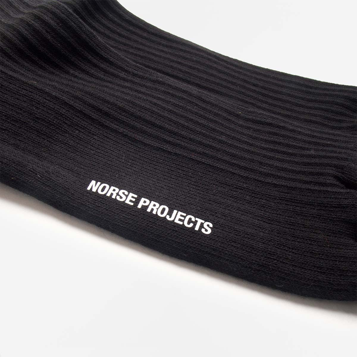 main Norse Projects Bjarki Logo Sport Socks, Black, Detail Shot 3