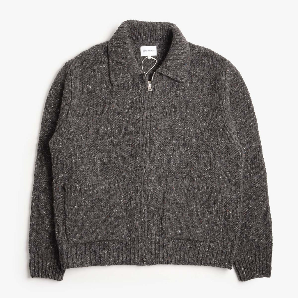 Norse Projects Erik Donegal Diamond Jacket, Charcoal Grey, Detail Shot 1