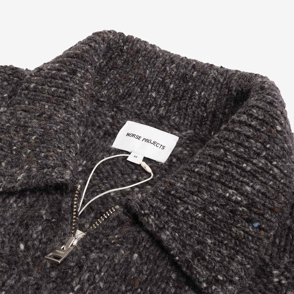 Norse Projects Erik Donegal Diamond Jacket, Charcoal Grey, Detail Shot 2