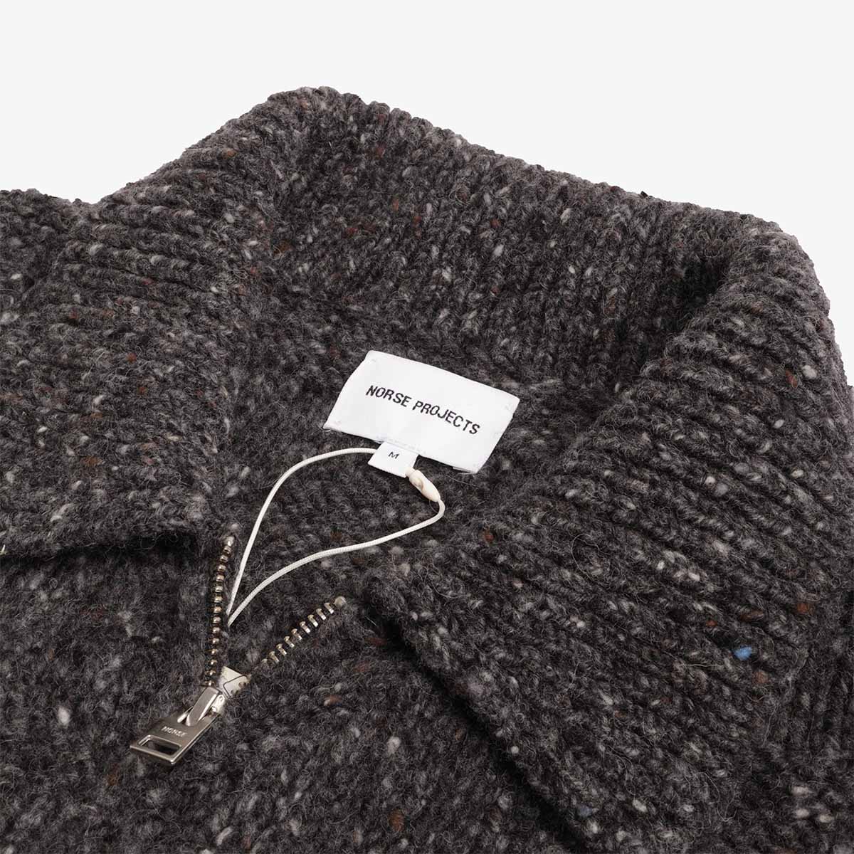 Norse Projects Erik Donegal Diamond Jacket, Charcoal Grey, Detail Shot 2