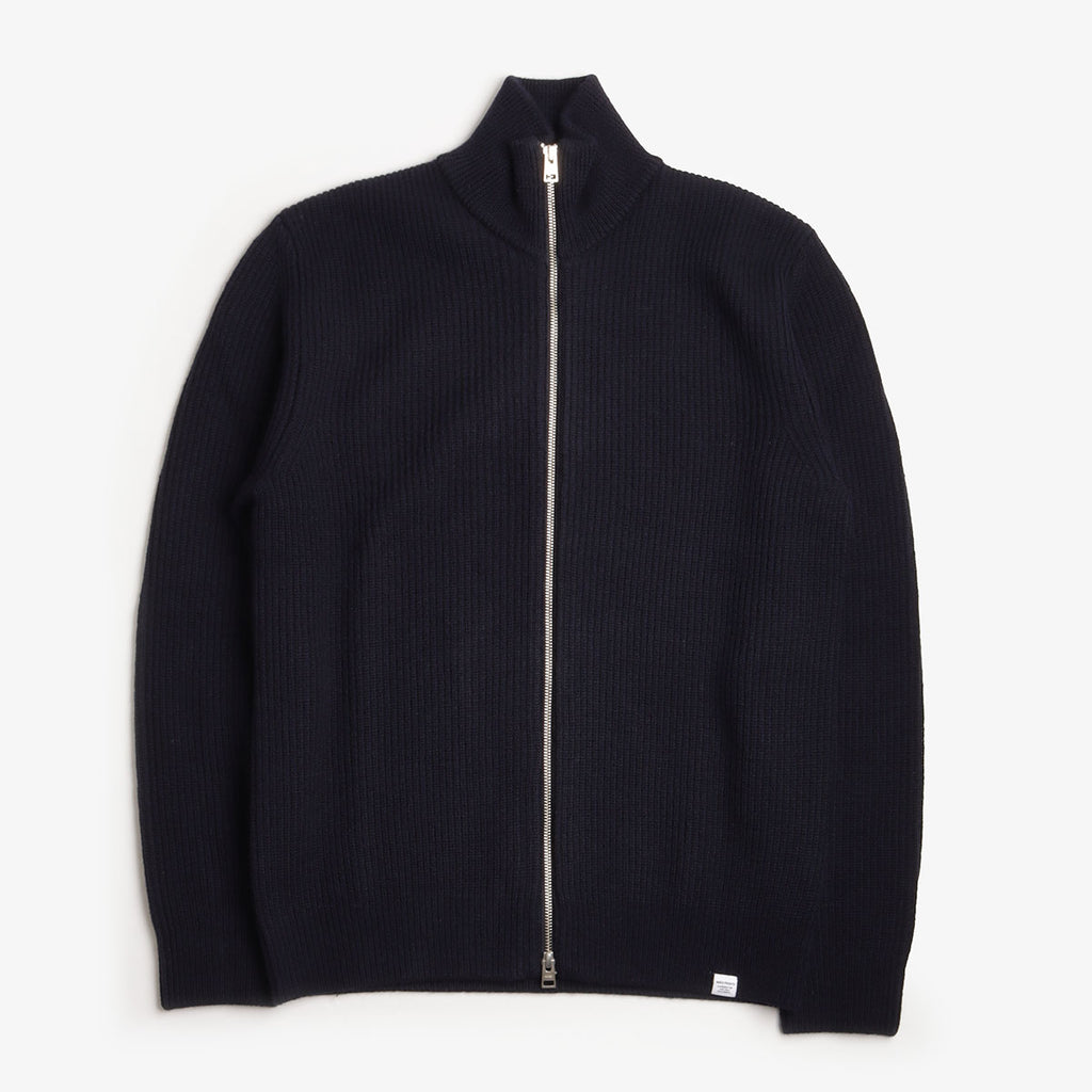 Norse Projects Hagen Cotton Wool Jacket, Dark Navy, Detail Shot 1
