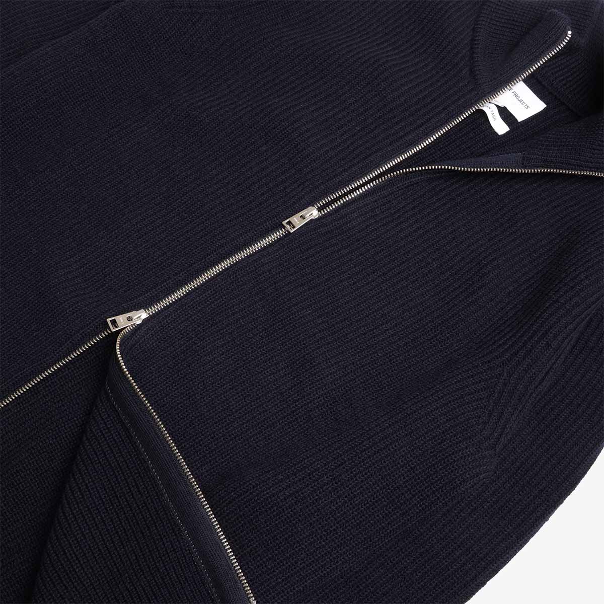 Norse Projects Hagen Cotton Wool Jacket, Dark Navy, Detail Shot 3