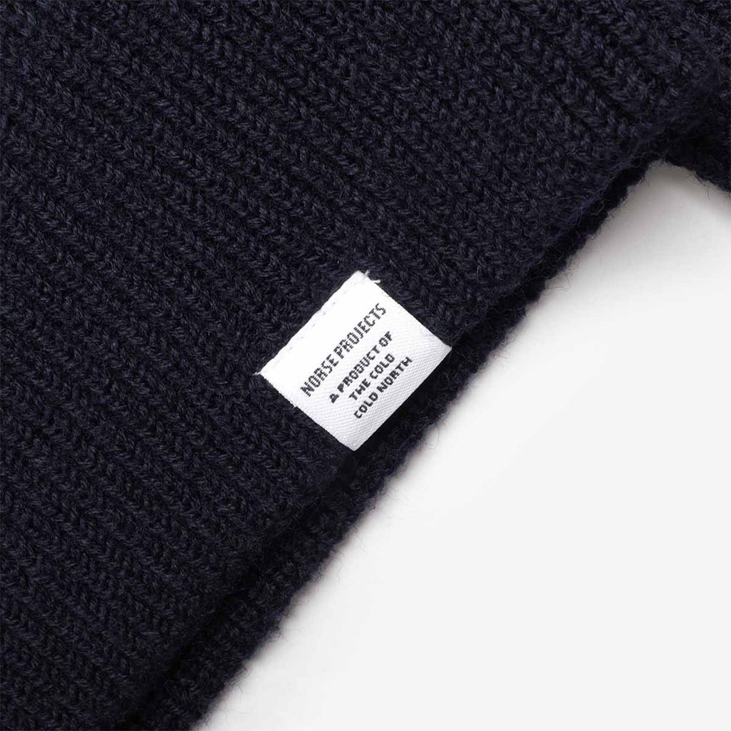 Norse Projects Hagen Cotton Wool Jacket, Dark Navy, Detail Shot 4