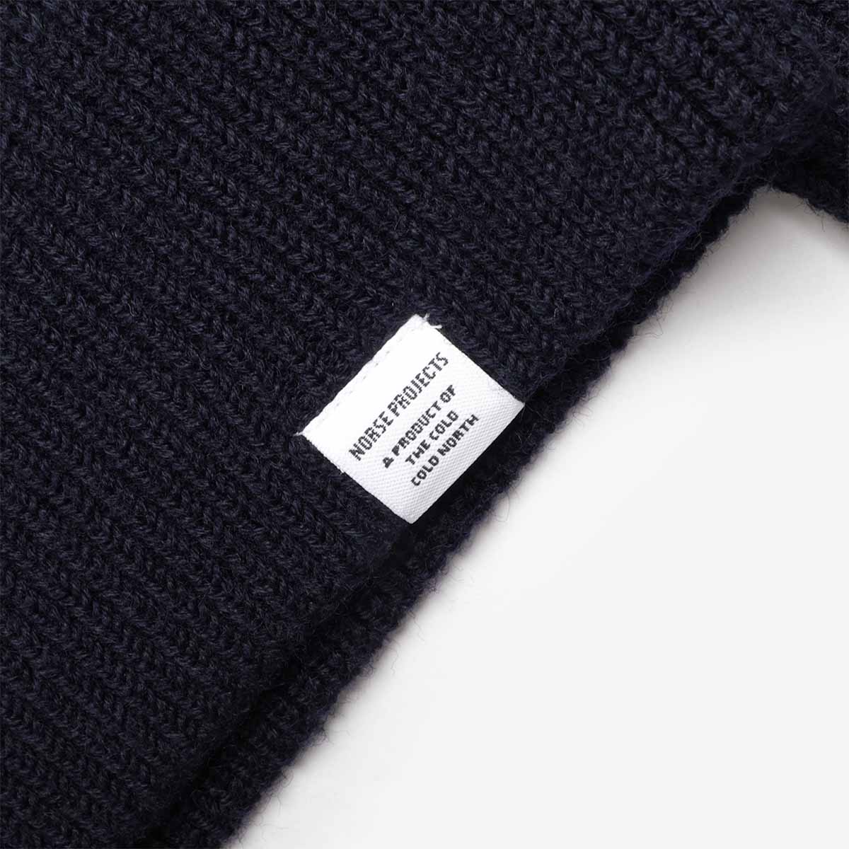 main Norse Projects Hagen Cotton Wool Jacket, Dark Navy, Detail Shot 4