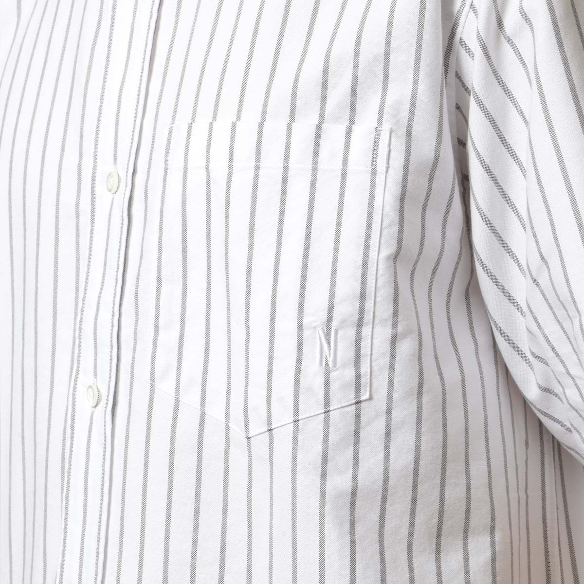 Norse Projects Ivan Oxford Monogram Shirt, Spruce Green, Detail Shot 3