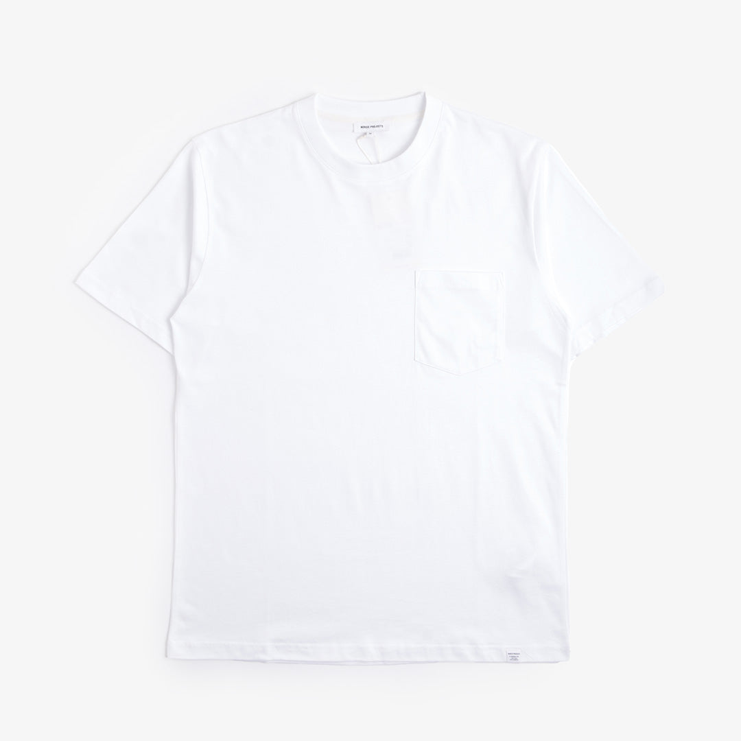Norse Projects Johannes Organic Pocket T-Shirt, White, Detail Shot 1