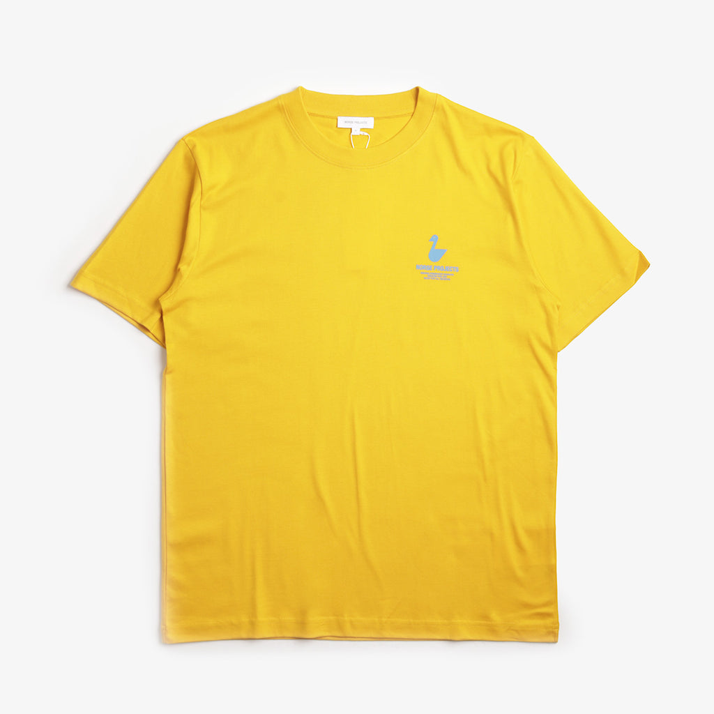 Norse Projects Johannes Organic The Lakes Print T-Shirt, Warm Yellow, Detail Shot 1