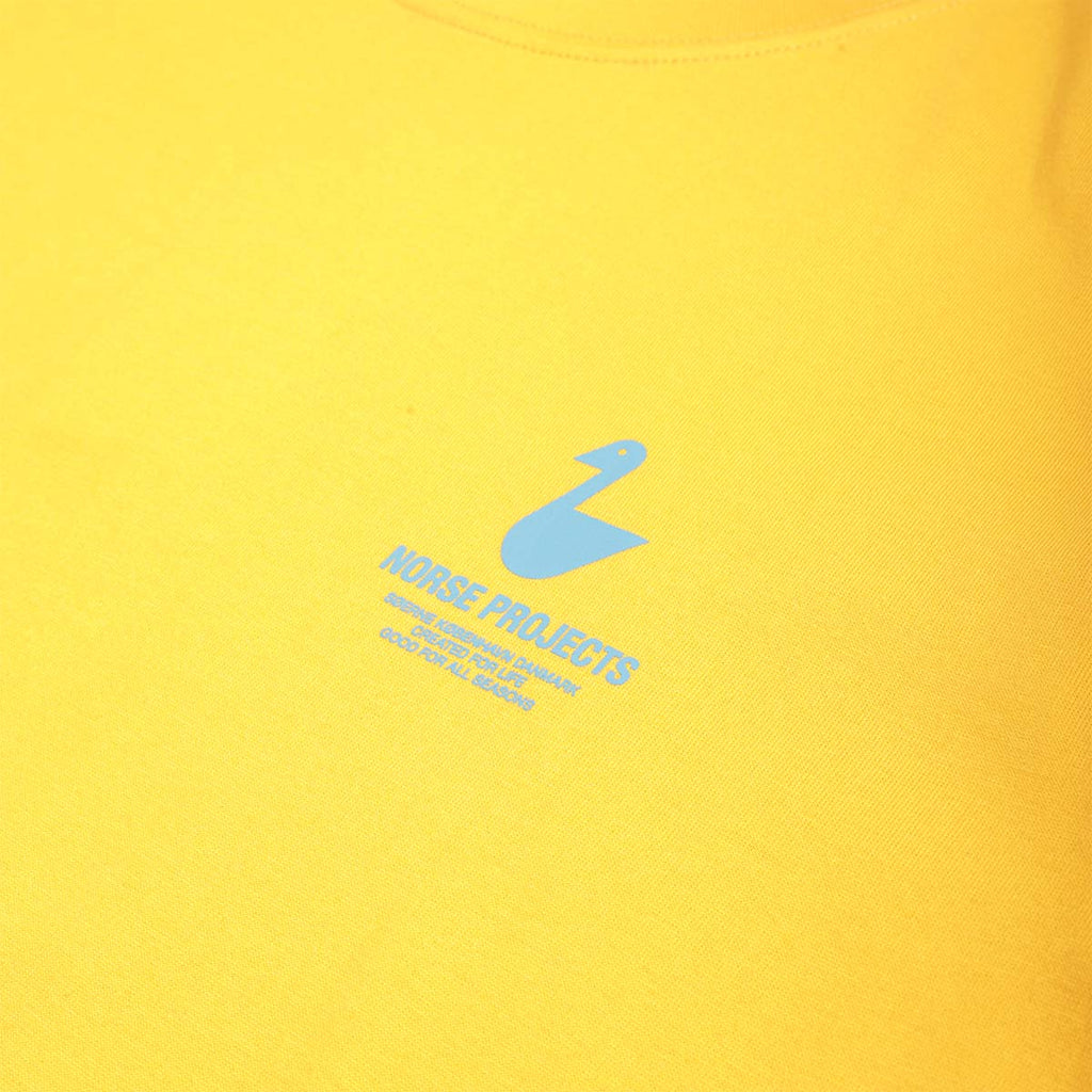 Norse Projects Johannes Organic The Lakes Print T-Shirt, Warm Yellow, Detail Shot 2
