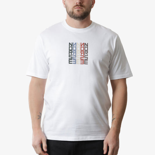 Norse Projects Johannes Organic Totem Logo T-Shirt, White, Detail Shot 1