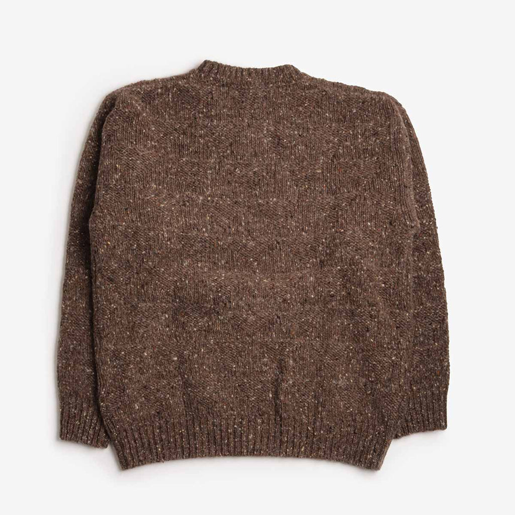 Norse Projects Jonas Donegal Diamond Sweater, Seal Brown, Detail Shot 2