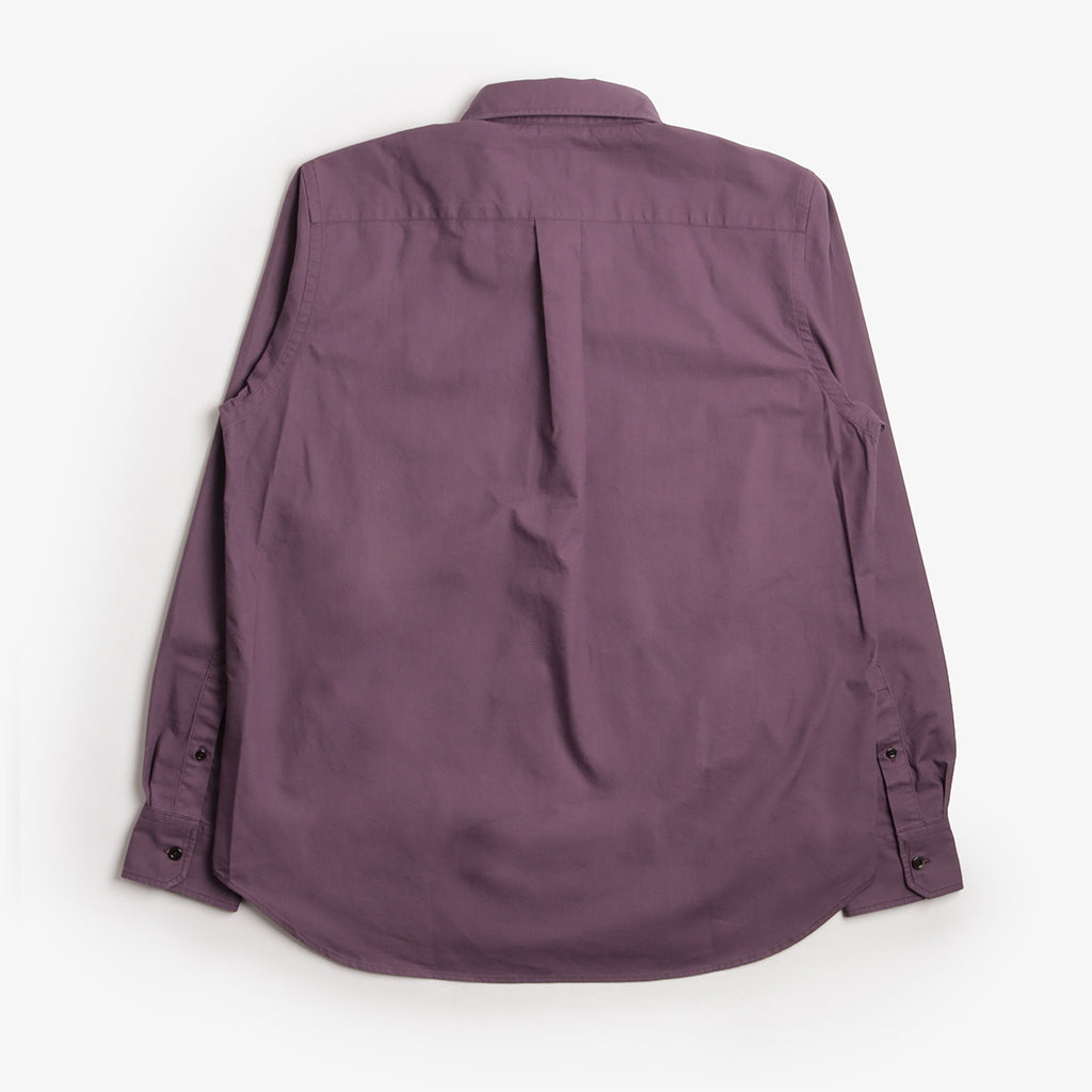 Norse Projects Kongshoved Cotton Faded Pigment Dyed Relaxed Shirt, Vintage Violet, Detail Shot 2