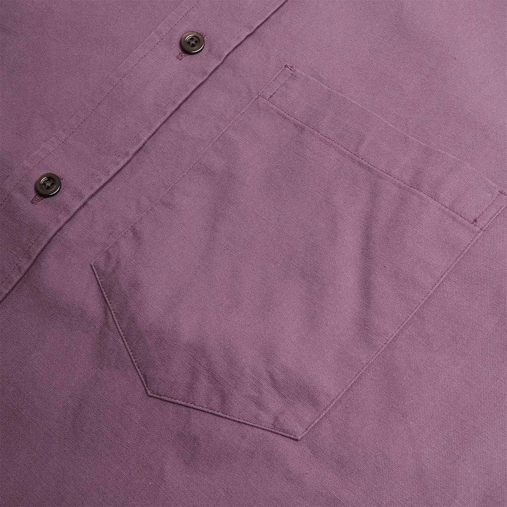 Norse Projects Kongshoved Cotton Faded Pigment Dyed Relaxed Shirt, Vintage Violet, Detail Shot 4