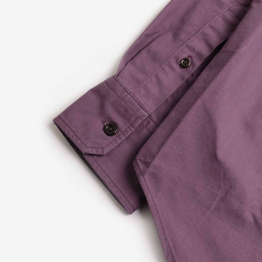 Norse Projects Kongshoved Cotton Faded Pigment Dyed Relaxed Shirt, Vintage Violet, Detail Shot 5