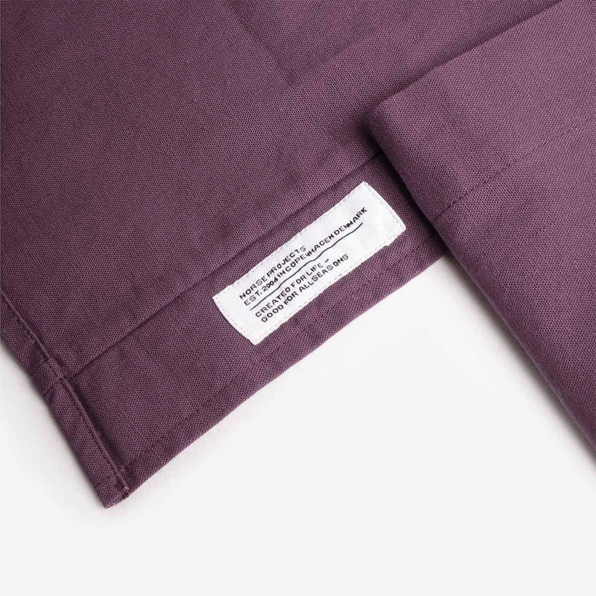 Norse Projects Kongshoved Cotton Faded Pigment Dyed Relaxed Shirt, Vintage Violet, Detail Shot 6