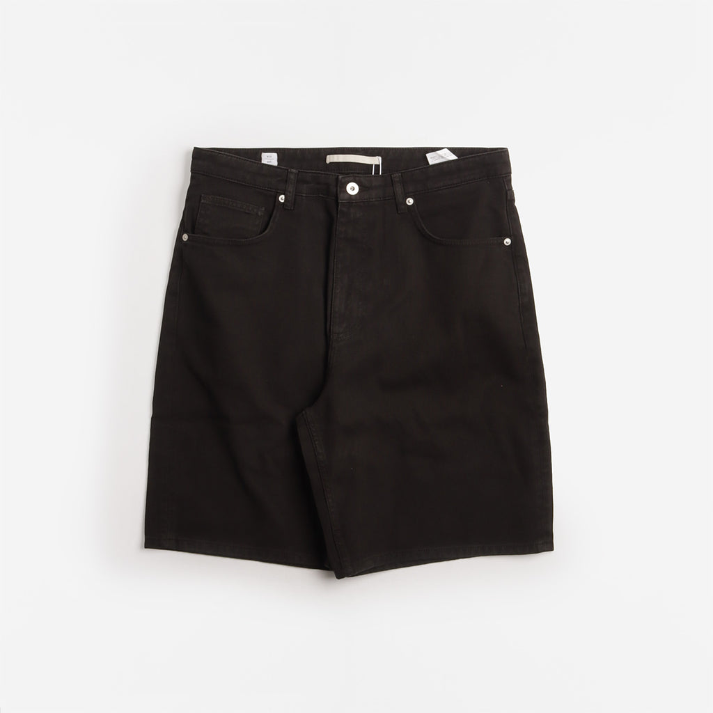 Norse Projects Korshavn Relaxed 5 Pocket Heavy Twill Shorts, Black, Detail Shot 1
