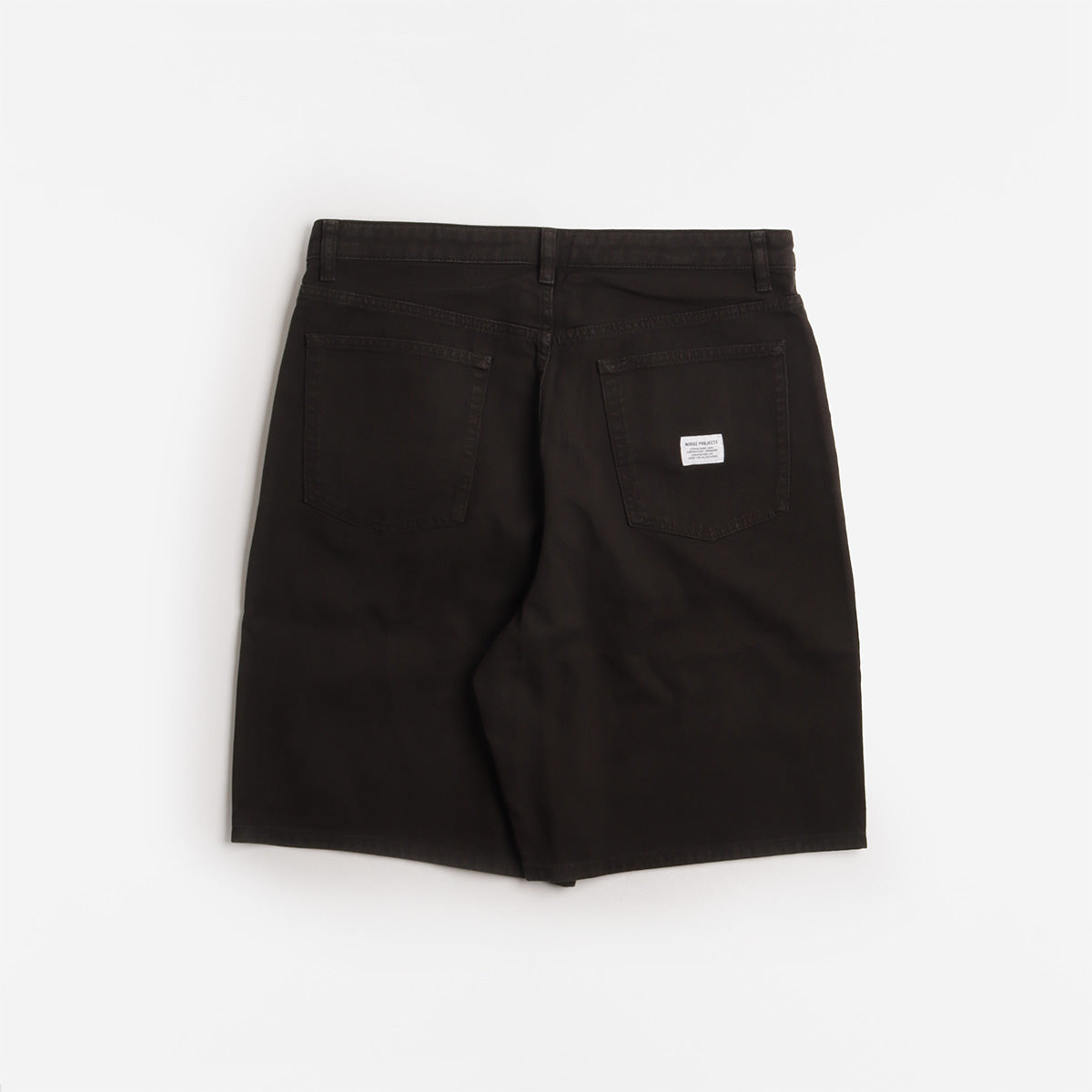 Norse Projects Korshavn Relaxed 5 Pocket Heavy Twill Shorts, Black, Detail Shot 2