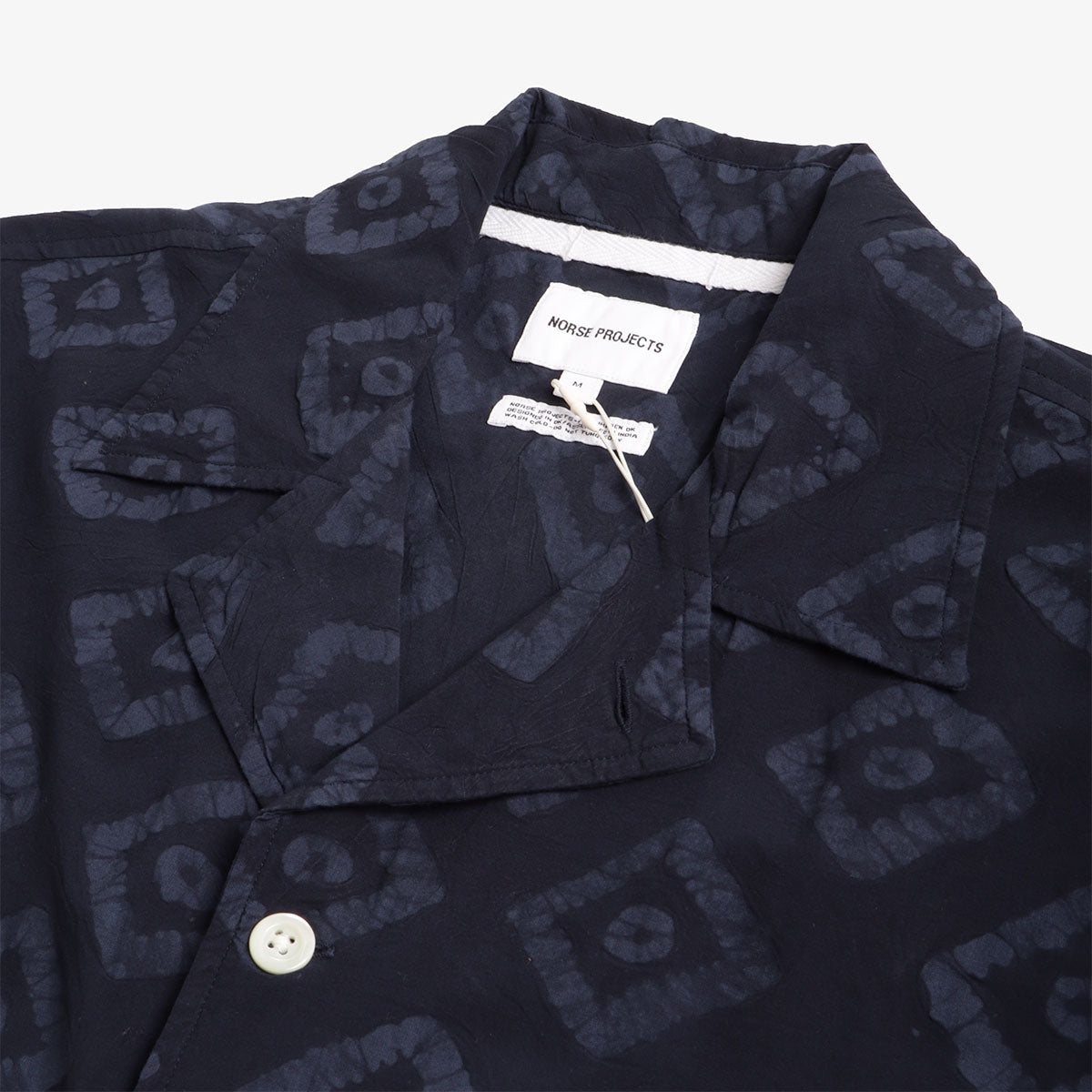 Norse Projects Mads Batik Shirt, Dark Navy, Detail Shot 2