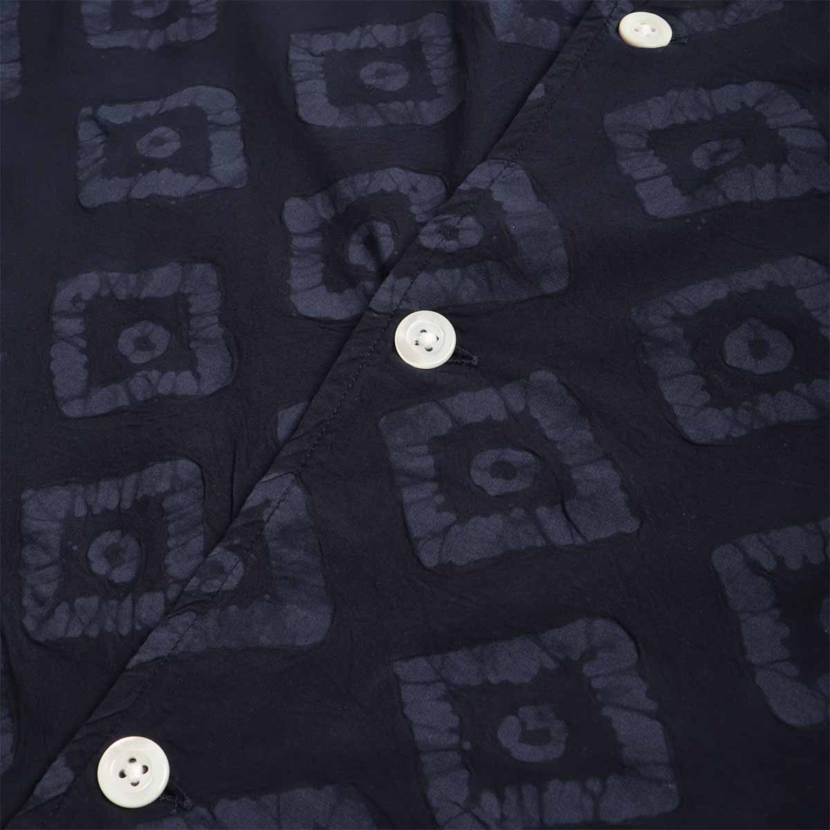 Norse Projects Mads Batik Shirt, Dark Navy, Detail Shot 3