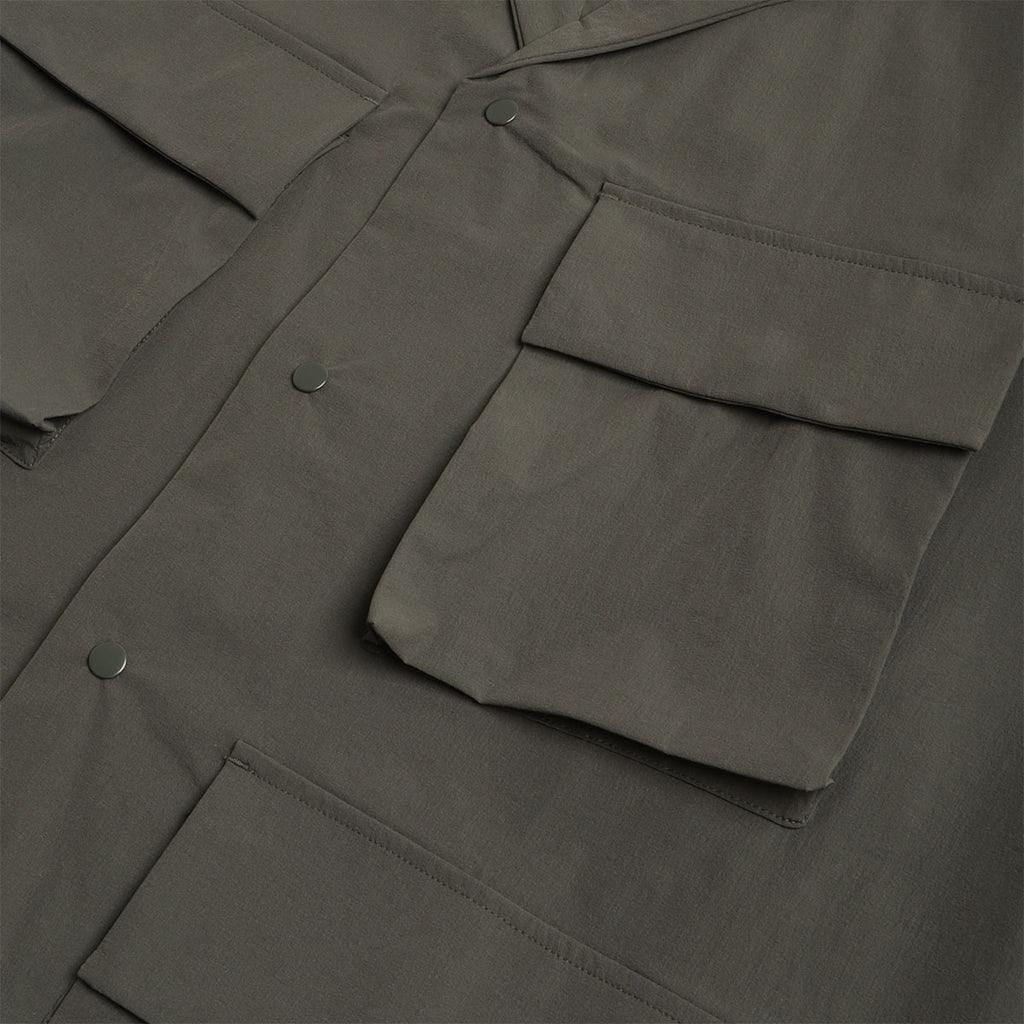 Norse Projects Mads Travel Light Overshirt, Black Olive, Detail Shot 3