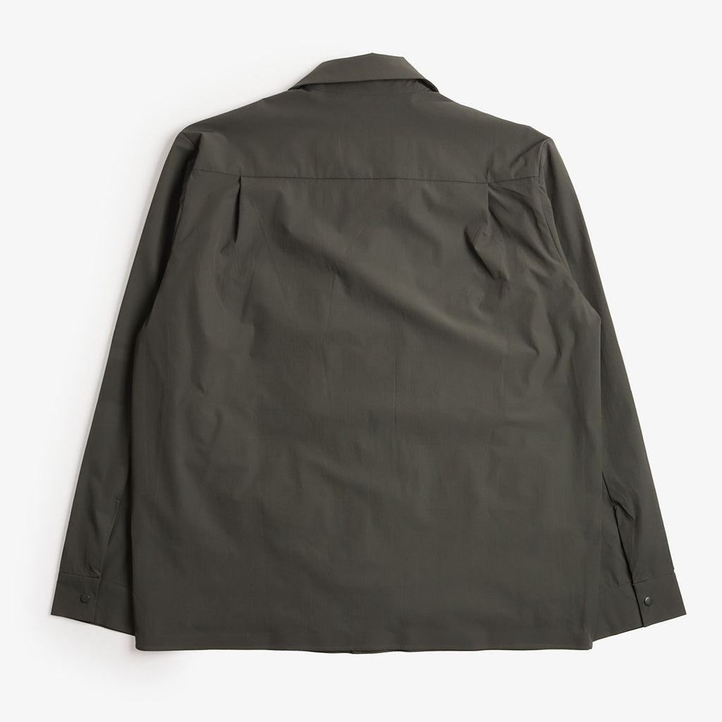 Norse Projects Mads Travel Light Overshirt, Black Olive, Detail Shot 4