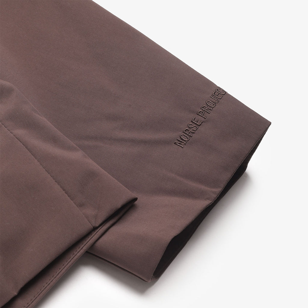 Norse Projects Marcus Windstopper Overshirt, Seal Brown, Detail Shot 6
