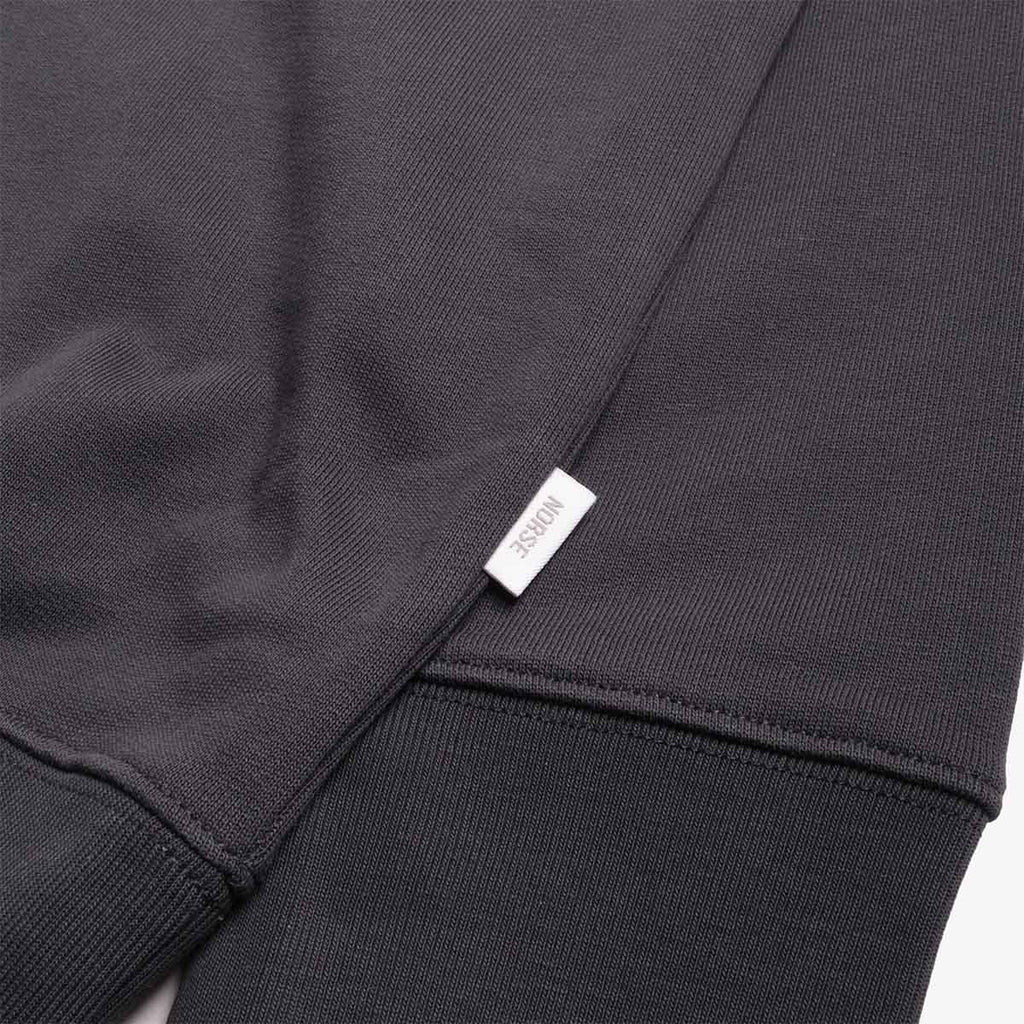 Norse Projects Norse Standard Half Zip Sweatshirt, Graphite, Detail Shot 3
