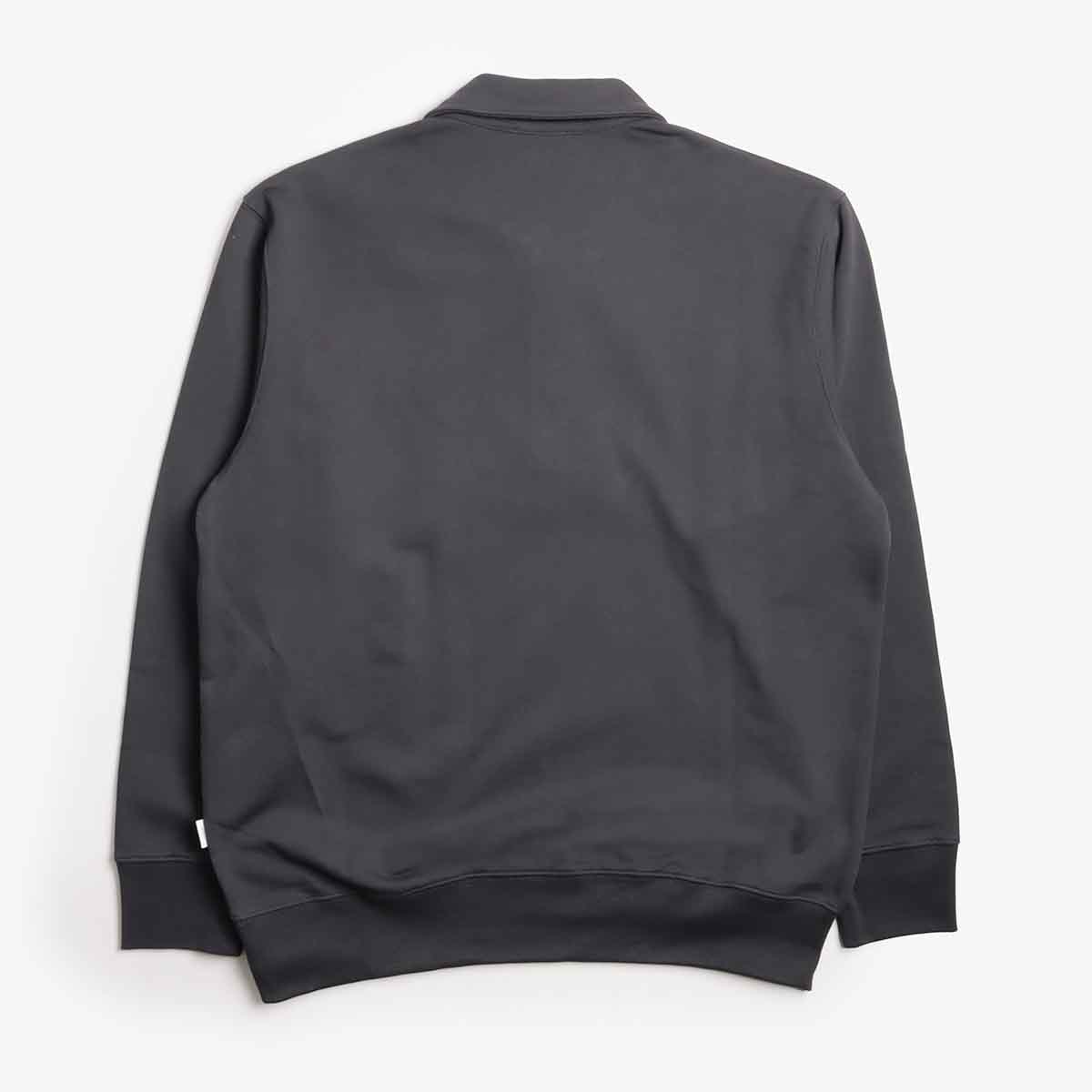Norse Projects Norse Standard Half Zip Sweatshirt, Graphite, Detail Shot 4