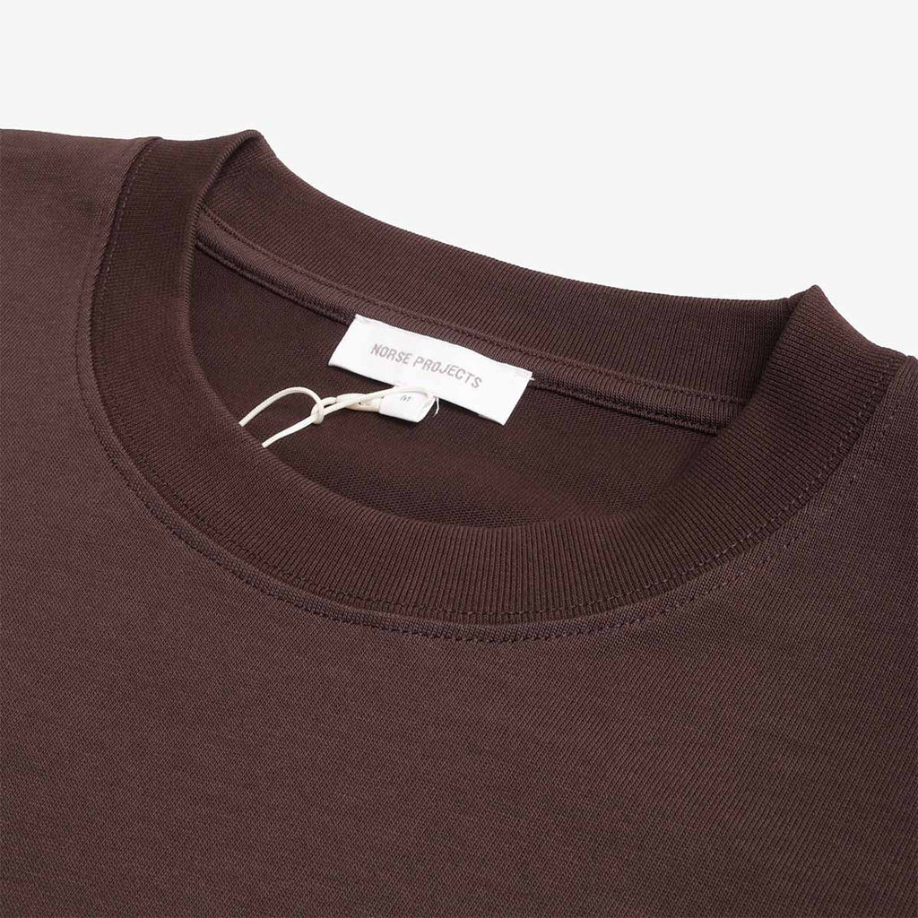Norse Projects Norse Standard Heavy Loose T-Shirt, Seal Brown, Detail Shot 2
