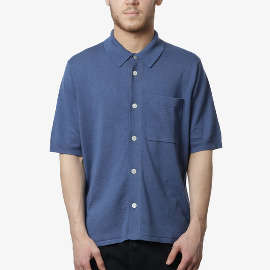 Norse Projects Rollo Cotton Lined Shirt, Calcite Blue, Detail Shot 1