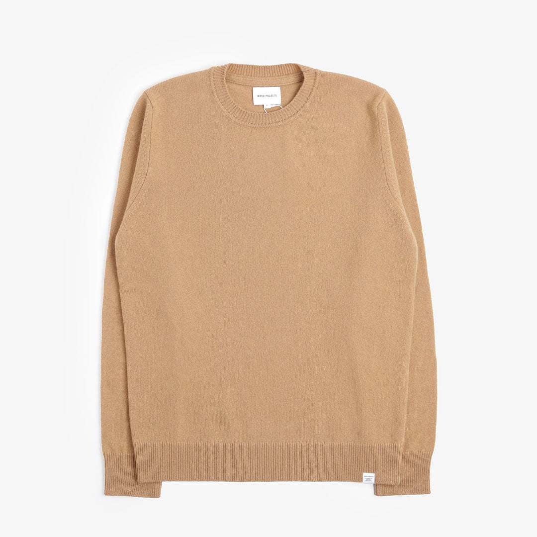 Norse Projects Sigfred Lambswool Sweater, Camel, Detail Shot 1