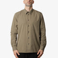 Norse Projects Silas Tech Poplin Shirt, Sediment Green, Detail Shot 1