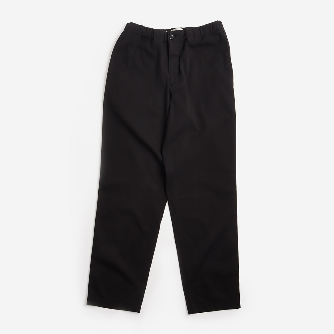 main Norse Projects Trysil Regular Organic Stretch Twill Trousers, Black, Detail Shot 1