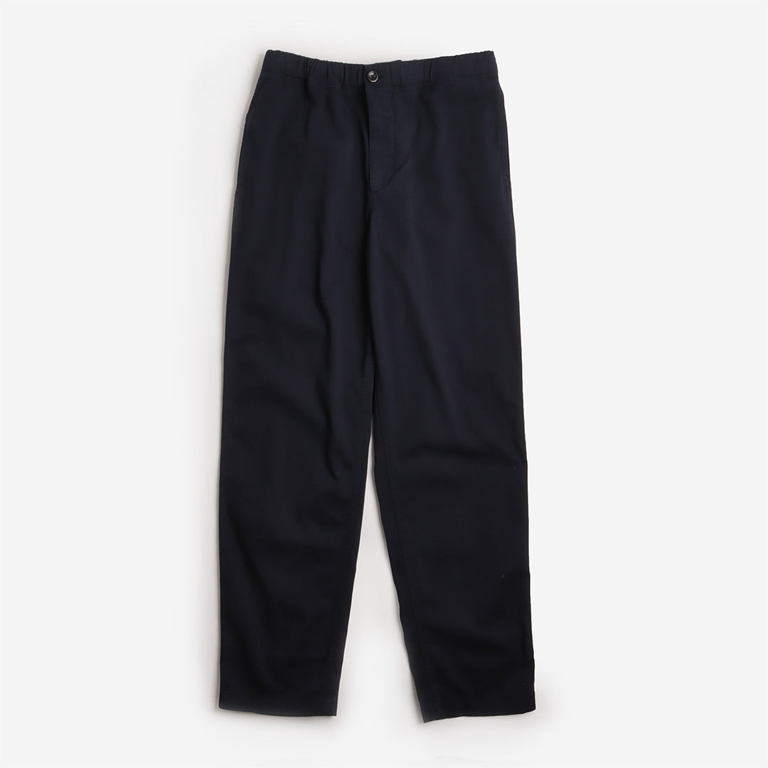 Norse Projects Trysil Regular Organic Stretch Twill Trousers, Dark Navy, Detail Shot 1