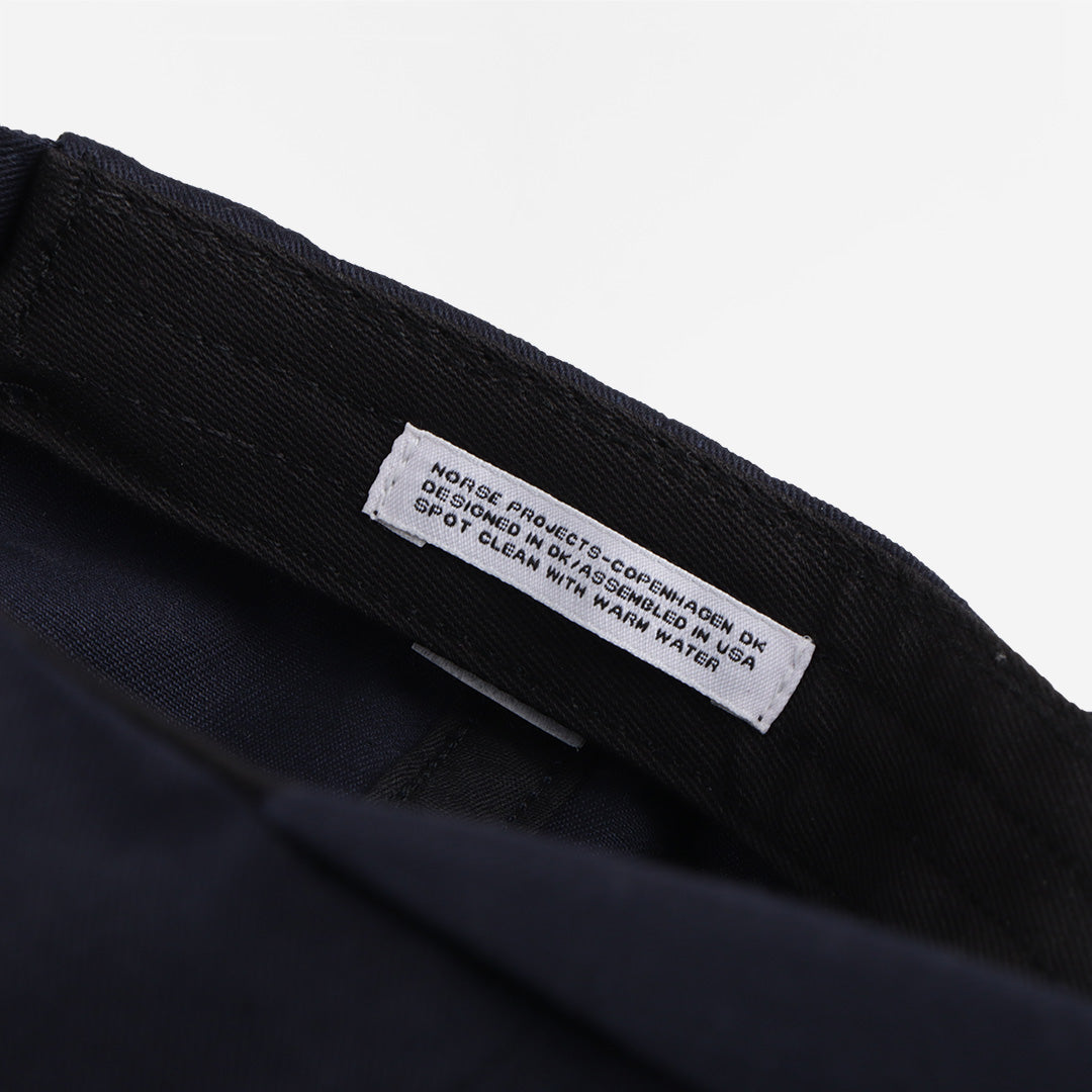 Norse Projects Twill Sports Cap, Dark Navy, Detail Shot 4