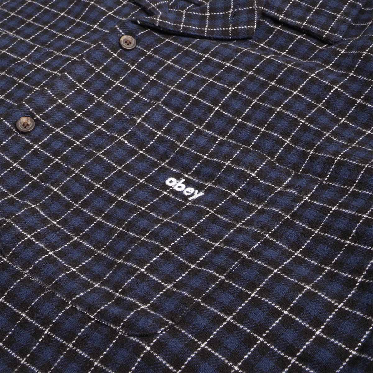 OBEY Adams Woven Shirt, Academy Navy Multi, Detail Shot 4