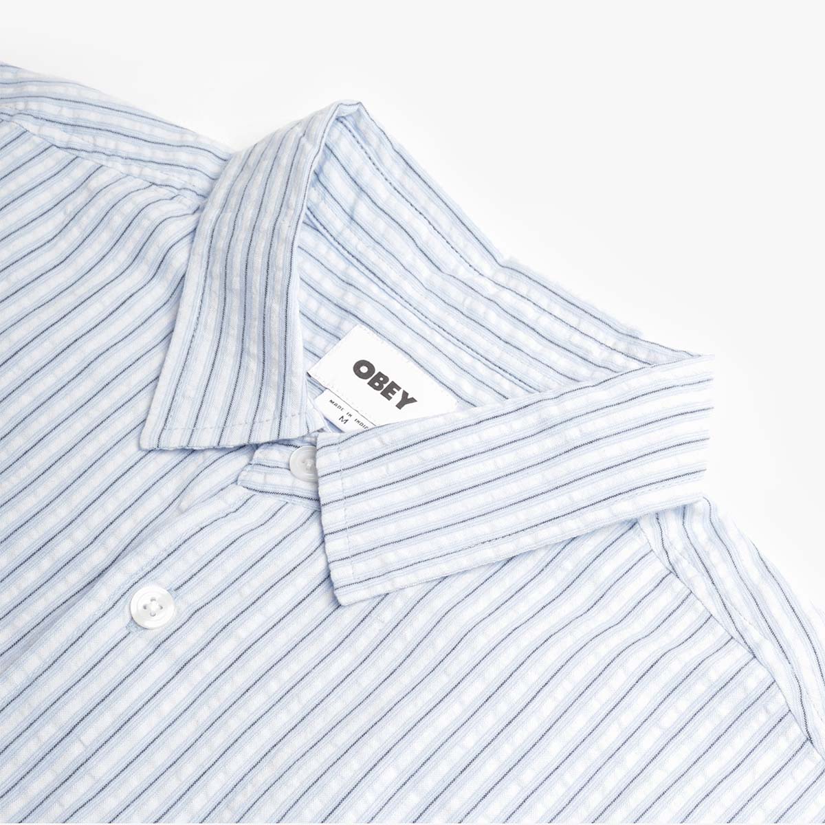 OBEY Alan Woven Shirt, Sky Blue, Detail Shot 3